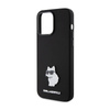 Karl Lagerfeld Silicone Choupette Metal Pin - Etui iPhone 15 Pro Max (czarny) (KLHCP15XSMHCNPK)