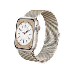 Crong Milano Steel – Pasek ze stali nierdzewnej do Apple Watch 38/40/41/42 mm (szampański) (CRG-40MST-CHP)