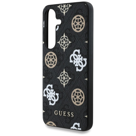 Guess 4G Printed Colored Peony Pattern MagSafe - Etui do Samsung Galaxy S25 (czarny) (GUHMS25SP4PWPK)