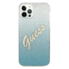 Guess Glitter Gradient Script - Etui iPhone 12 Pro Max (niebieski) (GUHCP12LPCUGLSBL)