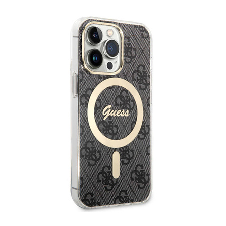 Guess 4G MagSafe - Etui iPhone 13 Pro (Czarny) (GUHMP13LH4STK)