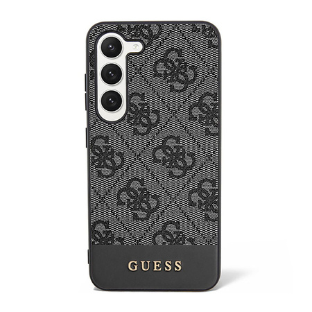 Guess 4G Bottom Stripe Metal Logo Collection - Etui Samsung Galaxy S23 (czarny) (GUHCS23SG4GLGR)