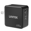 Unitek Ładowarka GaN, PD 65W, podróżna, 3 porty - czarna (P1117B)