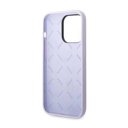 Guess Silicone Vintage - Etui iPhone 14 Pro (fioletowy) (GUHCP14LSLSMU)