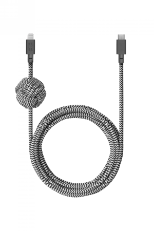 Native Union Night Cable - kabel USB-C - lightning, 3 m (zebra) (NCABLE-KV-CL-ZEB)