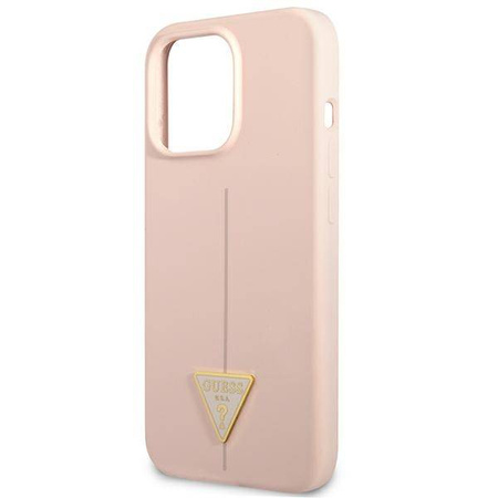 Guess Silicone Triangle Logo - Etui iPhone 13 Pro (różowy) (GUHCP13LSLTGP)