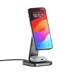 Satechi 2-in-1 Foldable Charging Stand - składana podstawka ładująca Qi2 do dwóch urządzeń (space gray) (ST-Q21FM)