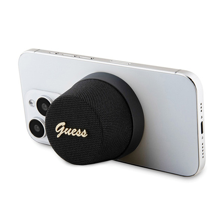 Guess Magnetic Script Metal Logo - Głośnik Bluetooth V5.3 (czarny) (GUWSC3ALSMK)