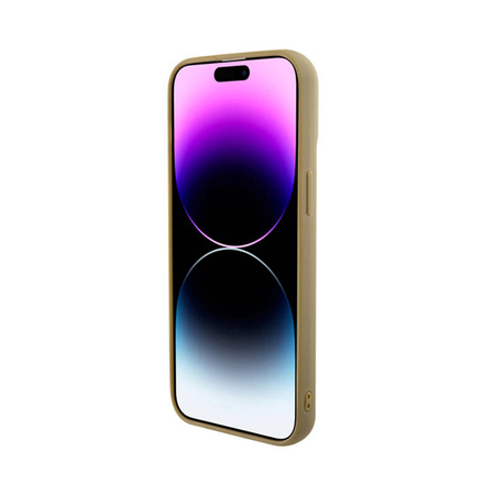 Guess Disco Metal Script - Etui iPhone 15 (złoty) (GUHCP15SPMSDGSD)