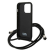 Karl Lagerfeld Monogram Leather Patch and Cord Iconik - Etui iPhone 13 Pro (KLHCP13LCMNIPK)
