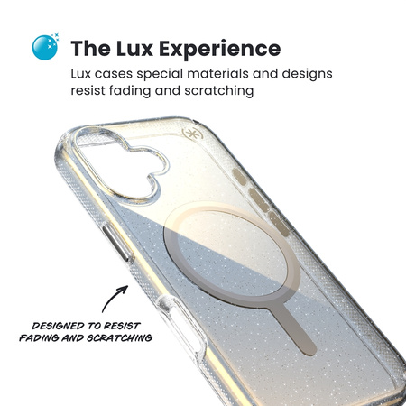 Speck Presidio Lux MagSafe - Etui iPhone 17 (Hyper Mirror Glitter / Silver Metallic) (151013-3274)