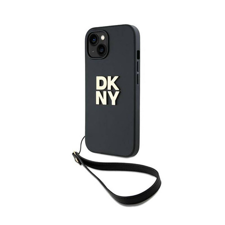 DKNY Wrist Strap Stock Logo - Etui iPhone 15 Plus (czarny) (DKHCP15MPBSWSK)