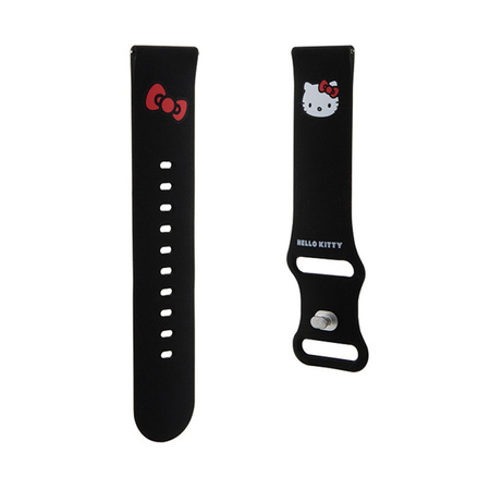 Hello Kitty Silicone Kitty Head - Pasek uniwersalny do smartwatcha 22 mm (czarny) (HKUWLSCHBLK)