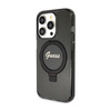 Guess Ring Stand Script Glitter MagSafe - Etui iPhone 15 Pro (czarny) (GUHMP15LHRSGSK)