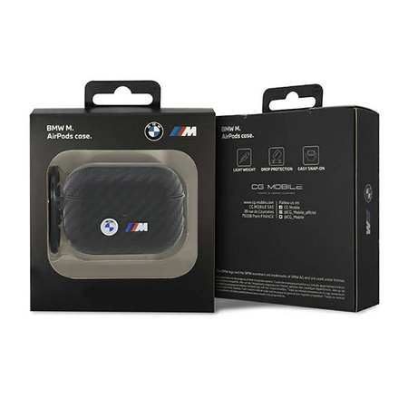 BMW Carbon Double Metal Logo - Etui AirPods Pro 2 (Czarny) (BMAP2WMPUCA2)