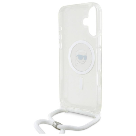 Karl Lagerfeld Crossbody IML Karl Head MagSafe - Etui iPhone 16 (przezroczysty) (KLHMP16SHCKHNT)