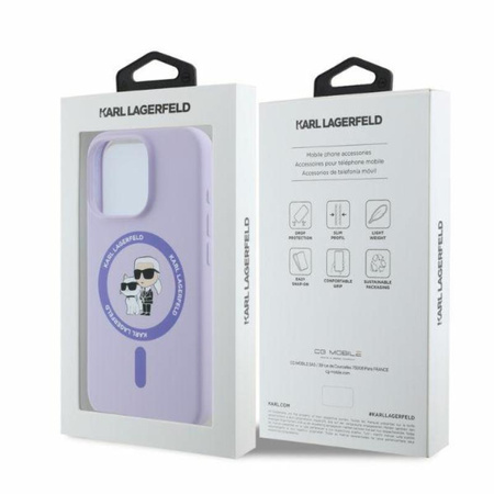 Karl Lagerfeld Silicone Karl & Choupette Ring MagSafe - Etui iPhone 16 Pro (fioletowy) (KLHMP16LSCMKCRHU)