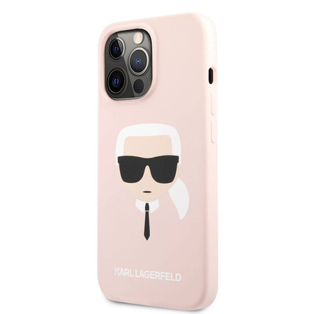 Karl Lagerfeld Silicone Ikonik Karl`s Head - Etui iPhone 13 Pro Max (różowy) (KLHCP13XSLKHLP)