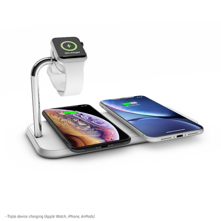 ZENS Dual+Watch - aluminiowa ładowarka bezprzewodowa do dwóch urządzeń oraz Apple Watch (white) (ZEDC05W/00)