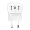 Belkin Ładowarka kątowa 3 porty USB-C PPS 67 W - biała (WCC002VFWH)