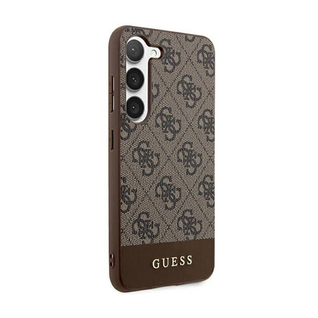Guess 4G Bottom Stripe Metal Logo Collection - Etui Samsung Galaxy S24+ (brązowy) (GUHCS24MG4GLBR)