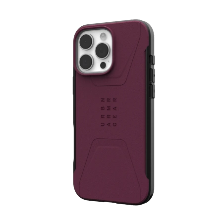 UAG Civilian Magsafe - obudowa ochronna do iPhone 16 Pro Max kompatybilna z MagSafe - bordowy (114445119049)