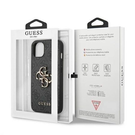 Guess 4G Big Metal Logo - Etui iPhone 13 (szary) (GUHCP13M4GMGGR)
