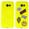 PURO Patch Mania - Etui Samsung Galaxy A3 (2017) w zestawie 5 naklejek (żółty) (SGGA317PM1GRN)