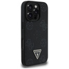 Guess Grained Hot Stamp Peony Triangle Logo MagSafe - Etui do iPhone 16 Pro (czarny) (GUHMP16LPGBTMK)