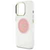 Guess IML Metal Colored Circle Classic Logo MagSafe - Etui do iPhone 16 Pro (różowy) (GUHMP16LHTDRCEDP)