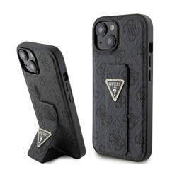 Guess Grip Stand 4G Triangle Strass Logo - Etui iPhone 15 (czarny) (GUHCP15SPGS4TDK)