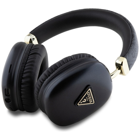 Guess 4G Triangle Logo - Bezprzewodowe słuchawki nauszne Bluetooth V5.3 (czarny) (GUBHK1P4TPK)