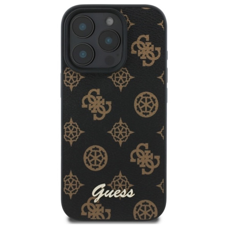 Guess Peony Script MagSafe - Etui iPhone 16 Pro Max (czarny) (GUHMP16XPGPYSK)