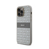 DKNY Leather Mono Stripe & Metal Logo - Etui iPhone 14 Pro (beżowy) (DKHCP14LPRTHSLE)