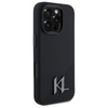 Karl Lagerfeld Silicone Shadow Metal Initial MagSafe - Etui iPhone 16 Pro (czarny) (KLHMP16LSCMKMPCK)