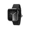Crong Eclipse - Skórzany pasek magnetyczny Apple Watch 44/45/46/49 mm (czarny) (CRG-44ECL-BLK)