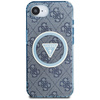 Guess IML Metal Glitter 4G Circle Triangle MagSafe - Etui do iPhone 16e (niebieski) (GUHMPSE4HG4PRTGB)