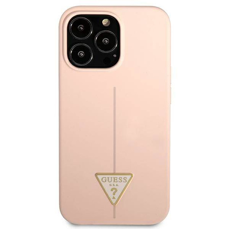 Guess Silicone Triangle Logo - Etui iPhone 13 Pro (różowy) (GUHCP13LSLTGP)