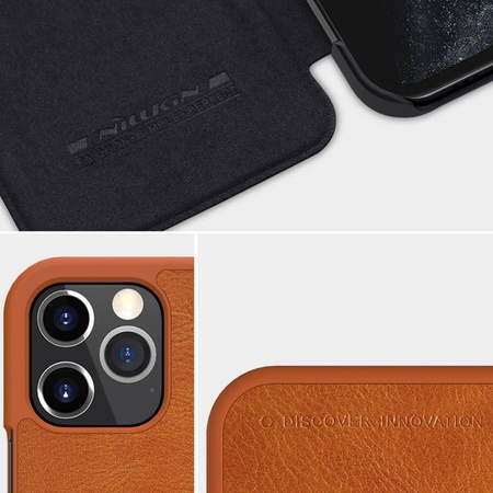 Nillkin Qin Leather Case - Etui Apple iPhone 12 Pro Max (Brown) (IP67-01675)