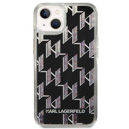 Karl Lagerfeld Monogram Liquid Glitter - Etui iPhone 14 Plus (czarny) (KLHCP14MLMNMK)