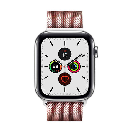 Crong Milano Steel - Pasek ze stali nierdzewnej do Apple Watch 38/40/41/42 mm (różowe złoto) (CRG-40MST-RSP)