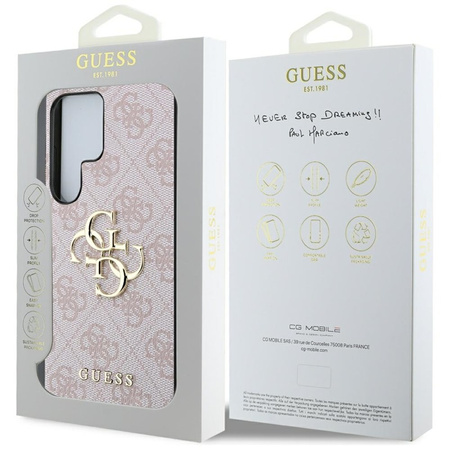 Guess Big 4G Logo Classic Logo - Etui do Samsung Galaxy S25 Ultra (różowy) (GUHCS25L4GMGPI)
