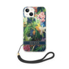 Guess Flower Cord - Etui ze smyczką iPhone 14 (niebieski) (GUOHCP14SHFLSB)
