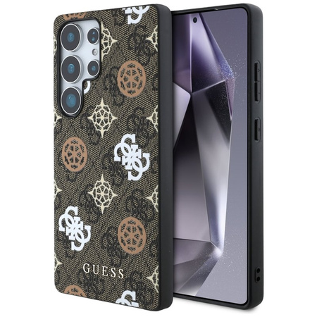Guess 4G Printed Colored Peony Pattern MagSafe - Etui do Samsung Galaxy S25 Ultra (brązowy) (GUHMS25LP4PWPW)