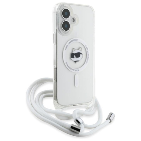 Karl Lagerfeld IML Choupette Head & Cord MagSafe - Etui iPhone 16 (przezroczysty) (KLHMP16SHCCHNT)