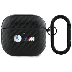 BMW Carbon Double Metal Logo - Etui AirPods 4 (czarny) (BMA4WMPUCA2)