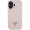 Guess Grained Hot Stamp Peony Triangle Logo MagSafe - Etui do iPhone 16 (różowy) (GUHMP16SPGBTMP)