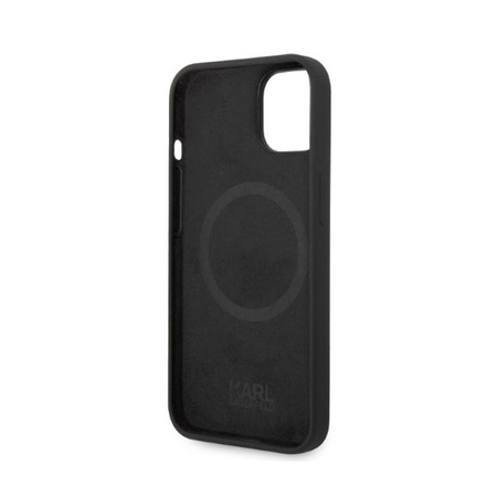 Karl Lagerfeld Silicone Ikonik MagSafe - Etui iPhone 15 Plus / 14 Plus (czarny) (KLHMP14MSNIKBCK)