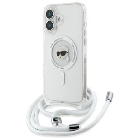 Karl Lagerfeld Crossbody IML Karl Head MagSafe - Etui iPhone 16 (przezroczysty) (KLHMP16SHCKHNT)