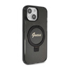 Guess Ring Stand Script Glitter MagSafe - Etui iPhone 15 (czarny) (GUHMP15SHRSGSK)